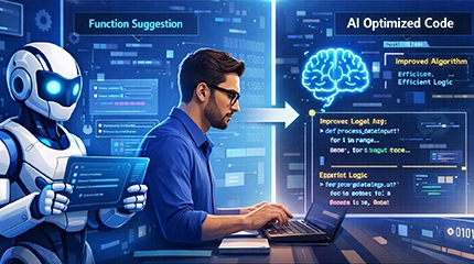 AI-assisted software development illustration